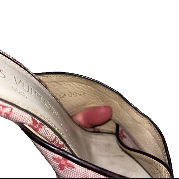 Vintage LOUIS VUITTON Espadrille Wedge Sandals Pink Monogram EU 38.5 US 8 Y2K - Picture 9 of 11